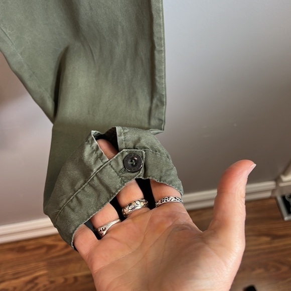 TABARI Olive Green Jogger Pull-On Button Cuffs Size Medium - Picture 3 of 8